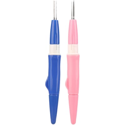 Viltnaalden 3 Fijne Naalden Ergonomisch Handvat Plastic Metaal DIY Tufting Tool voor Delicaat pink