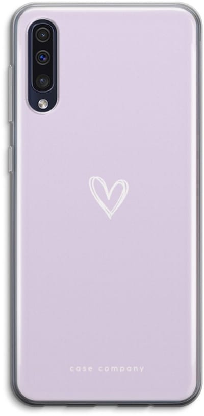 Case Company® - Hoesje geschikt voor Samsung Galaxy A50 hoesje - Klein hartje paars - Soft Cover Telefoonhoesje - Bescherming aan alle Kanten en Schermrand