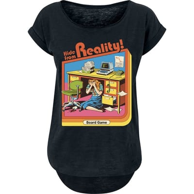 Steven Rhodes - Fun T-shirt - Hide from reality - S tot XXL - voor Vrouwen - zwart