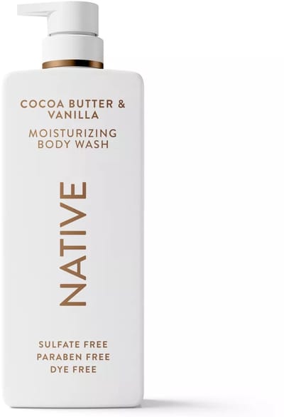 Native Moisturizing Body Wash - Cocoa Butter & Vanilla - Vrij van parabenen en sulfaten, geschikt voor de gevoelige huid. 650ml