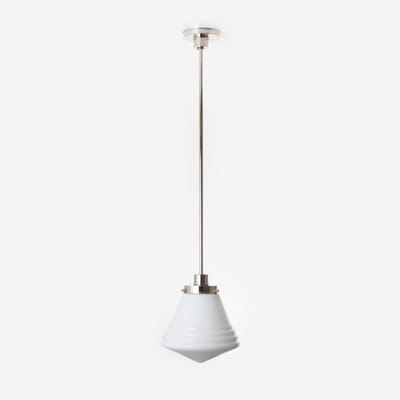 Hanglamp Luxe School Medium 20's Nikkel - Art Deco Trade