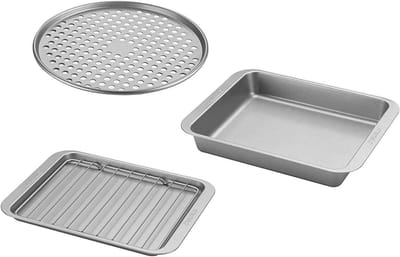 Bakvorm Set - Ovenplaat Accessoires - Kleine Gerechten Maken - Gegalvaniseerd Staal - 4 Delig - Zilver