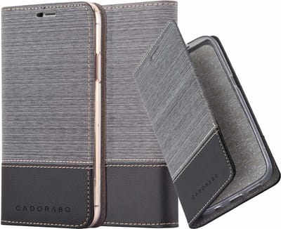 Cadorabo Hoesje geschikt voor Apple iPhone 13 PRO in GRIJS ZWART - Beschermhoes met magnetische sluiting, standfunctie en kaartvakje Book Case Cover Etui