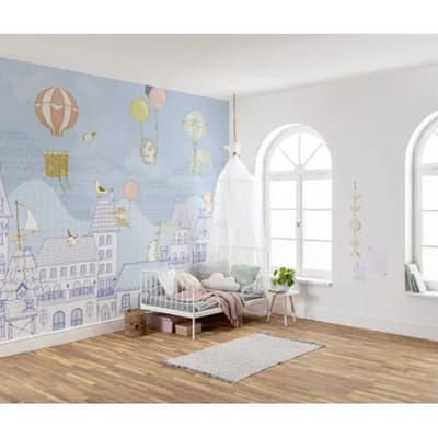 Fotobehang Rooftop Ralley - Blauw - 2,50m X 350cm