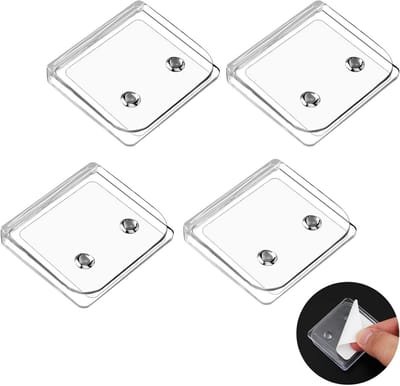Set van 4 Winddichte Douchegordijn Clips, Transparante Zelfklevende Splash Guard voor Makkelijk Installeren van Douchegordijnen en Liner zonder Boren