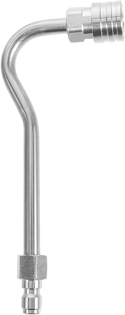 Hogedruk Verlengstuk - Reinigingslans Gebogen - Auto Airco Reinigen - Roestvrij Staal - 17 cm - Zilver