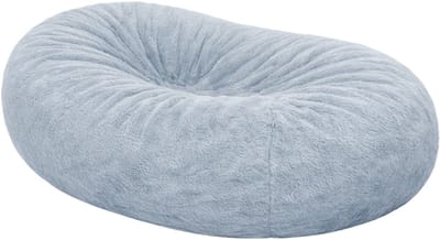 Bananair - Zitzak lang XXL afneembare hoes - imitatiebont - Lichtgrijs - 160 cm