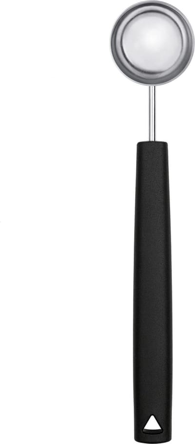 Triangle RVS Maatlepel / Koffieschep – 15 ml – Met Kunststof Heft – Zwart