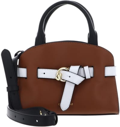 COCCINELLE Leren handtas schoudertas Sabine Handbag Cognac / Noir / Snow bruine