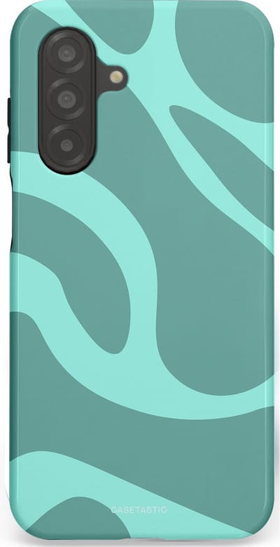 Casetastic Hoesje Geschikt voor Samsung A26 - Stijlvolle Beschermende Duo-layer Case - Aqua Golven