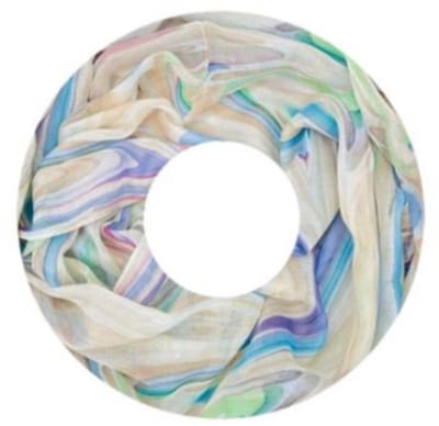 Dunne Colsjaal - Print - (25592#) - Khaki/Ecru