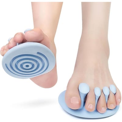 1 paire de séparateurs d'orteils, masseur de pieds pour soulager la fasciite plantaire(Bleu) 10x11cm white