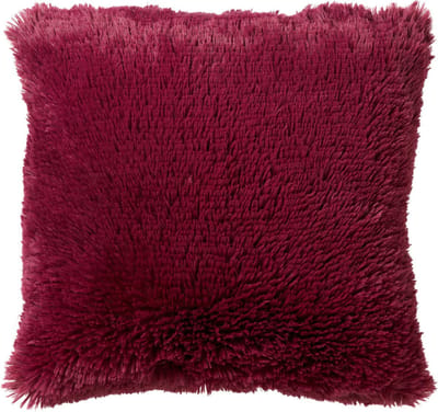 Dutch Decor FLUFFY - Sierkussen 45x45 cm - superzacht - effen kleur - Red Plum - roze - Inclusief binnenkussen - Luxe kussens voor woonkamer & bank