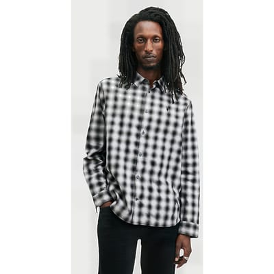 AllSaints Elektra Ls Shirt Black/white Maat: XS | Casual Overhemden Outlet | Heren | Zwart