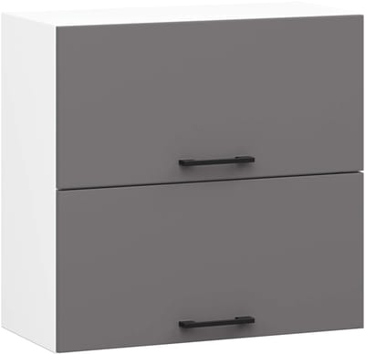 Keukenkast modulaire OLIWIA W60 G2 H580 met 2 Deuren / Hangkast / Bovenkast / AKORD Furniture Factory / Wit - Grafietgrijs / 60 x 58 x 30 cm