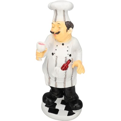 Franse Chef Standbeeld Hars Decoratief Mini Chef Beeldje voor Keuken Tuin Huisdecoratie