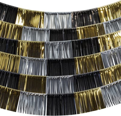 Boland - Backdrop slinger Party time - Black & Gold;Glitter & Glamour - Fotobooth - Happy New Year - Verjaardag - Bruiloft - Themafeest