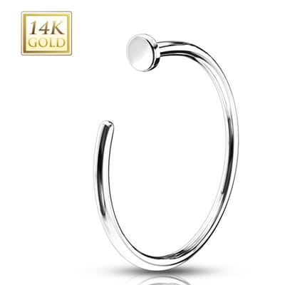 Piercing 14kt 0.8x8 - wit goud - LMPiercings