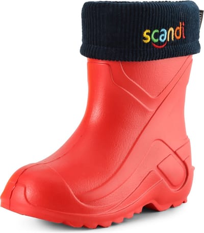Ladeheid Kinder Regenlaarzen - Gevoerd en Waterdicht Vederlicht - EVA - LA-LMG-763-Scandi - Rood1/Marineblauw - 32