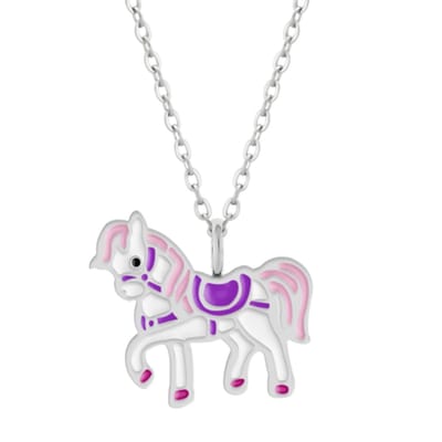 Zilveren ketting - meisjes - paardenhanger - 925 zilver - nikkelvrij