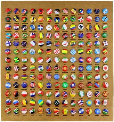 EGoods - Wereldkaart Pin Board Vlag Duimspijker Set voor Kantoordecoratie - 291 stuks