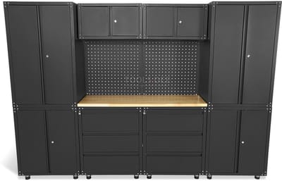 HBM 11 Delige Premium Modulair Werkplaats Systeem Model 2 Matzwart