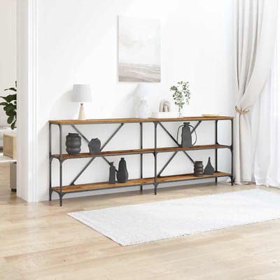 vidaXL - Wandtafel - Oudhout - 200 - x - 30 - x - 75 - cm - Bewerkt - hout