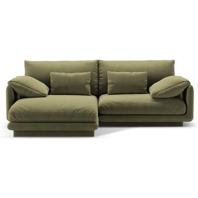 3-zits hoekbank Torino links velvet | Micadoni