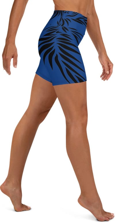 Sport Short - design Power Up - High Waist - Dry Fit - High Performance - 4way stretch - UPF 50+- Hardloop - Yoga - Fitness - Dans - Pilates - Training - Korte Broek - dames- kobaltblauw zwart - maat XS