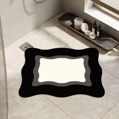 Moderne Eenvoudige Vreemde Vorm Huishoudelijke Badkamer Badkamer Antislip Mat Toiletdeur Zachte Diatomeeën Aarde Mat Vochtregulerende Voetmat 80*120cm