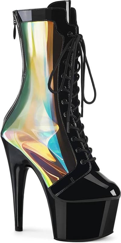 Pleaser - ADORE-1047 Plateau Laarzen, Paaldans schoenen - US 5 - 35 Shoes - Zwart