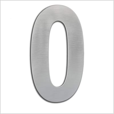 Huisnummer Roestvrij Staal - Nummer 0 - Buiten Decoratie - Weerbestendig Materiaal - 160 x 93 mm