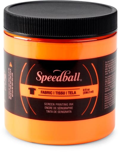 Fabric ink fluo orange screen printing -Speedball