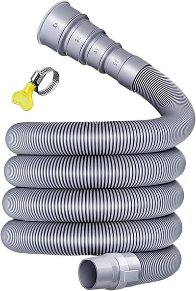 Afvalwaterslang Set - Flexibele Afvoer - Reizen Met Camper - Verstelbare Adapter - 3 Meter Lengte - Grijs