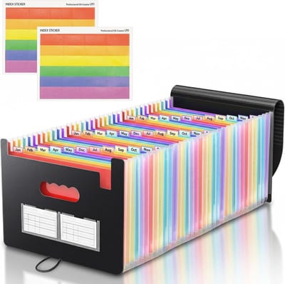 Bestand Organizer 37 Zakken A4 Document Organizer Map Draagbare Accordeon Archiveringsmap voor Rekeningen Papierwerk School Kantoor Opslag