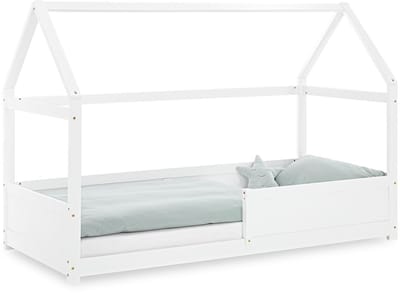 Homestyle4u Kinderbed - 90x200 cm - Wit - Huisbed - met lattenbodem