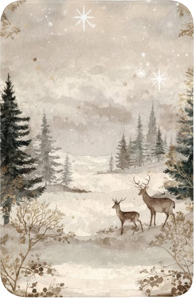 WC mat 40x60 cm - Antislip - Bos - Herten - Winter - Sneeuw - Toiletmat - Vloermat - Douchemat - Toilet tapijt - Toiletmatten