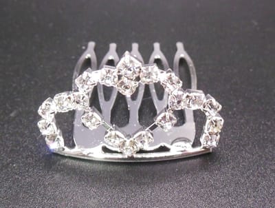Tiara mini hartjes-vorm met strass breed