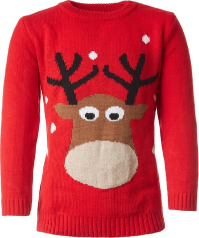 dressforfun - Kersttrui sympathiek rendier voor kinderen 104 (3-4y) - verkleedkleding kostuum halloween verkleden feestkleding carnavalskleding carnaval feestkledij partykleding - 303325
