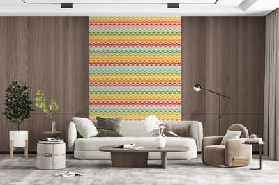 Behang - Fotobehang Patroon - Regenboog - Retro - Breedte 200 cm x hoogte 300 cm