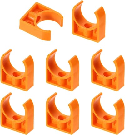 8 Stuks U-vormige PVC Waterslangbevestigingen voor Irrigatie, Buisbeugels en Houders voor 25 mm OD Buizen, Oranje