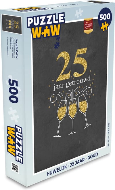 Puzzel 25 jaar getrouwd - Huwelijk - Quotes - Spreuken - Legpuzzel - Puzzel 500 stukjes