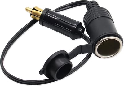 DIN Hella Powerlet Plug naar Sigarettenaansteker Adapter – 30cm – Boot & Motor Splitter – 12/24V – 20A – Zwart