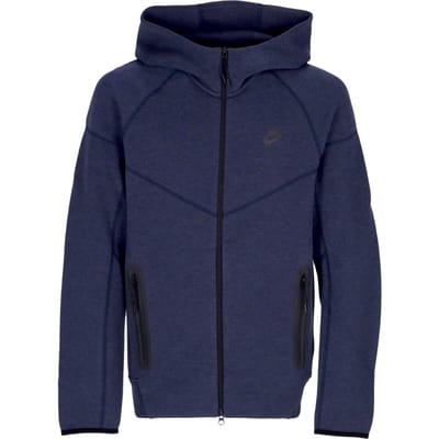 Lichtgewicht herensweatshirt met capuchon en rits Tech Fleece Windrunner-hoodie met volledige ritssluiting Obsidian Heather/zwart