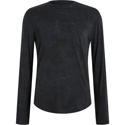 John Varvatos Atkins Ls Chipped Wall Printed Burnout C Officer Blue Maat: XS | Longsleeves Outlet | Heren | Zwart
