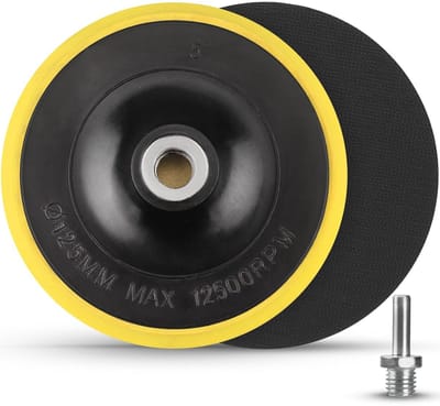 Klittenband Schuurschijf 125 mm met Adapter voor Boormachine - 2 Stuks Polijstpad