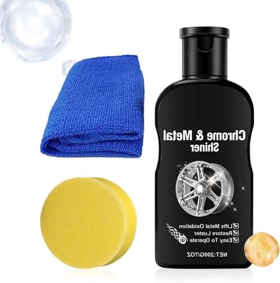 Velgen Polijstset - Metaal Restaurator - Voertuig Onderhoud - Verwijdert Roestvlekken - 200g Creme - Zilver