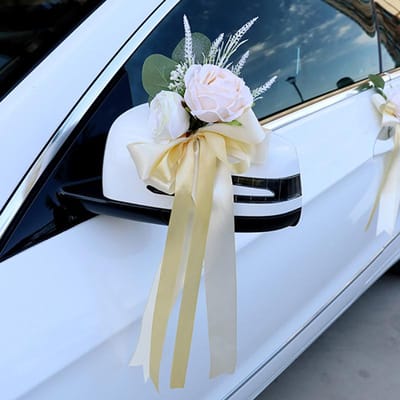 Creatieve Kunstmatige Bloemen Bruiloft Auto Decor Bloemen Deurgrepen Achteruitkijkspiegel Decoratie Accessoires Huwelijksrekwisieten Geschenken