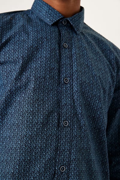 GARCIA Heren Overhemd Blauw - Maat M