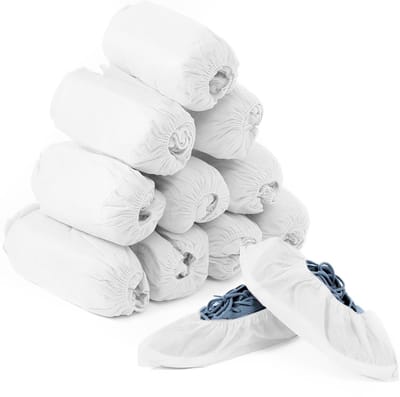 Dailygoods- Wegwerp Overschoenen 100 Stuks - Waterdichte Schoenhoezen - Vliesstof - Vloerbescherming - Tapijtreiniging - Wit